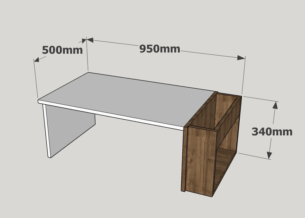 Kavos staliukas Kalune Design 745(I), baltas/rudas kaina ir informacija | Kavos staliukai | pigu.lt