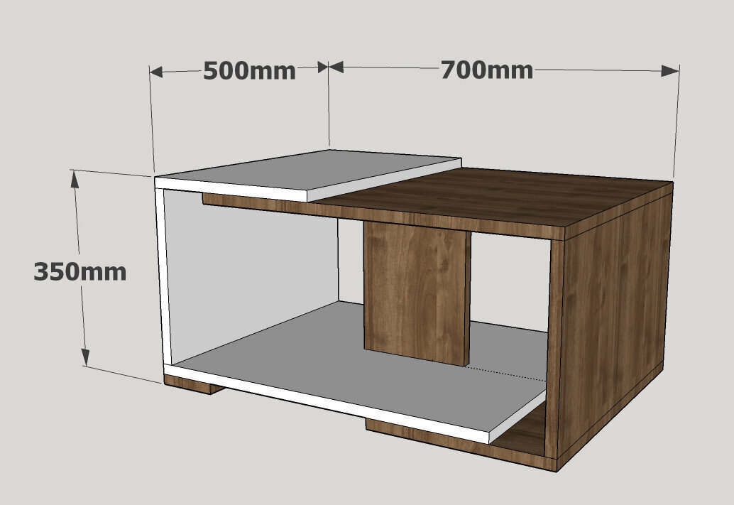 Kavos staliukas Kalune Design 745, baltas/rudas kaina ir informacija | Kavos staliukai | pigu.lt