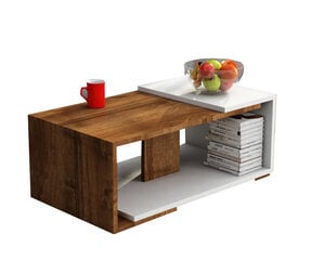 Кофейный столик Kalune Design 745, белый/коричневый цена и информация | Журнальные столики | pigu.lt