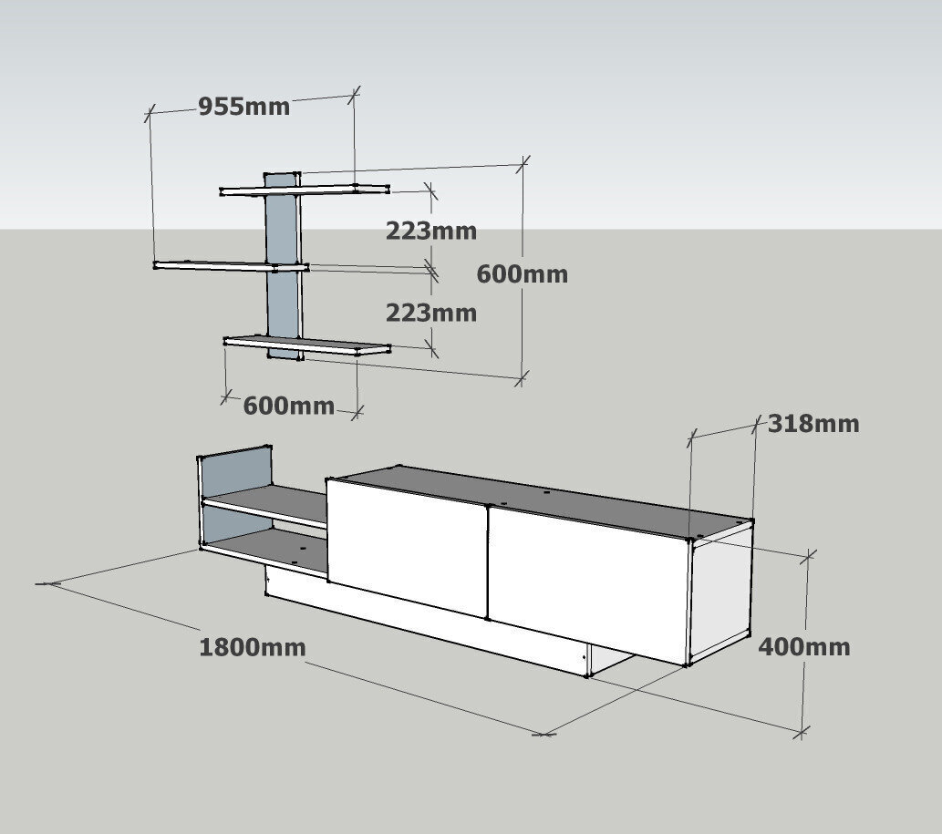 Svetainės baldų komplektas Kalune Design 745(V), baltas kaina ir informacija | Sekcijos | pigu.lt