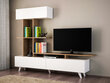 Svetainės baldų komplektas Kalune Design 745(VI), baltas/rudas kaina ir informacija | Sekcijos | pigu.lt