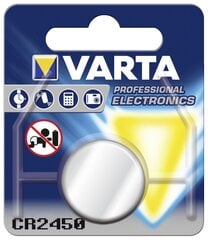 Элемент Varta Electronics CR2450, 1 шт. цена и информация | Батарейки | pigu.lt