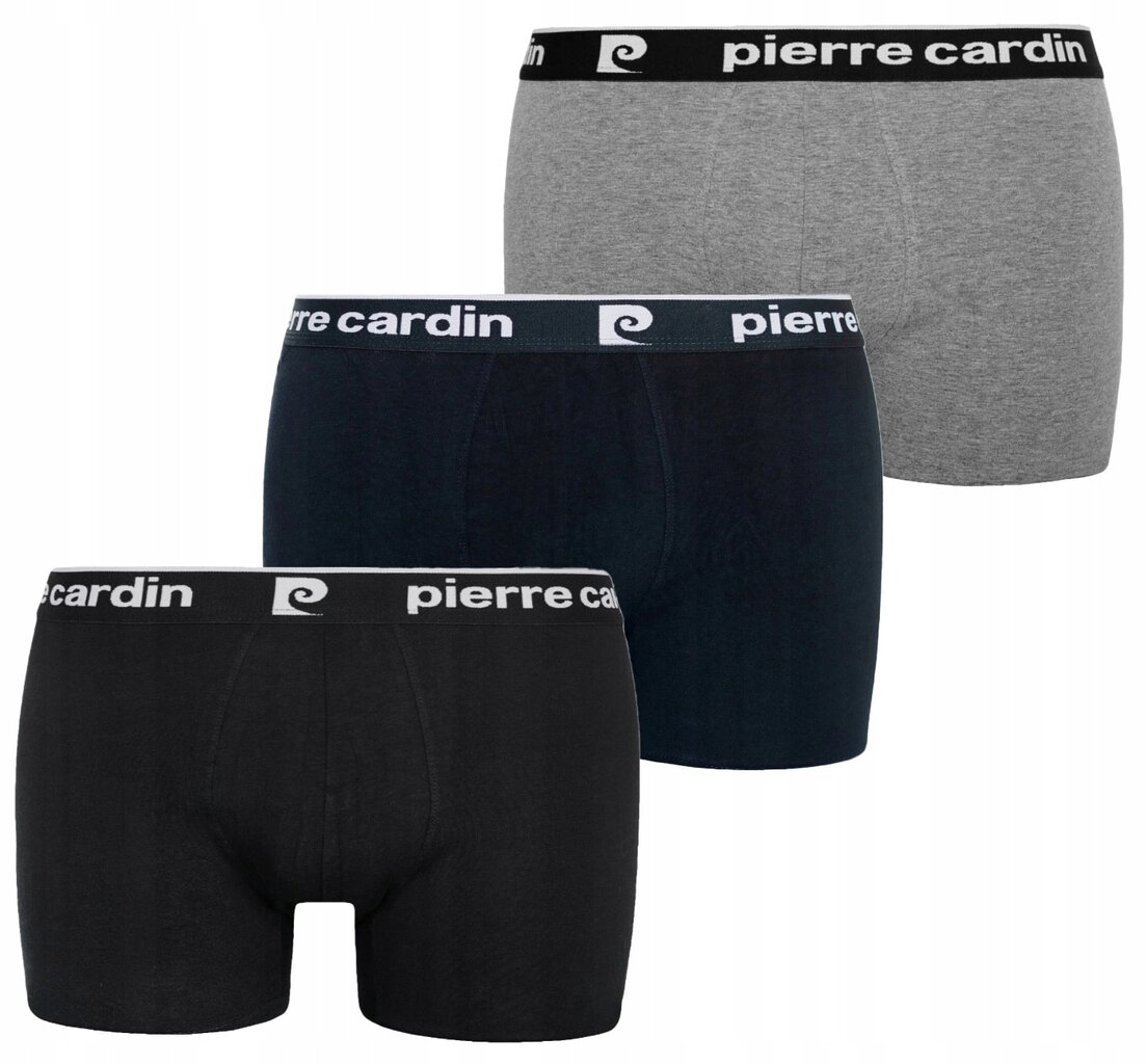 Trumpikės vyrams Pierre Cardin Boxer, juodos/pilkos, 3 vnt kaina ir informacija | Trumpikės | pigu.lt