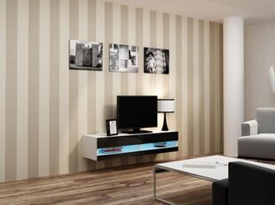 TV spintelė Cama Meble Vigo New 140N, balta/juoda kaina ir informacija | TV staliukai | pigu.lt