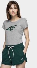 Женская футболка 4F W H4L21 TSD030 27M, серая цена и информация | Футболка женская | pigu.lt