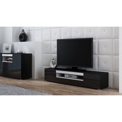 TV staliukas Cama Meble Viva, 180x40x37 cm, juodas/baltas kaina ir informacija | TV staliukai | pigu.lt