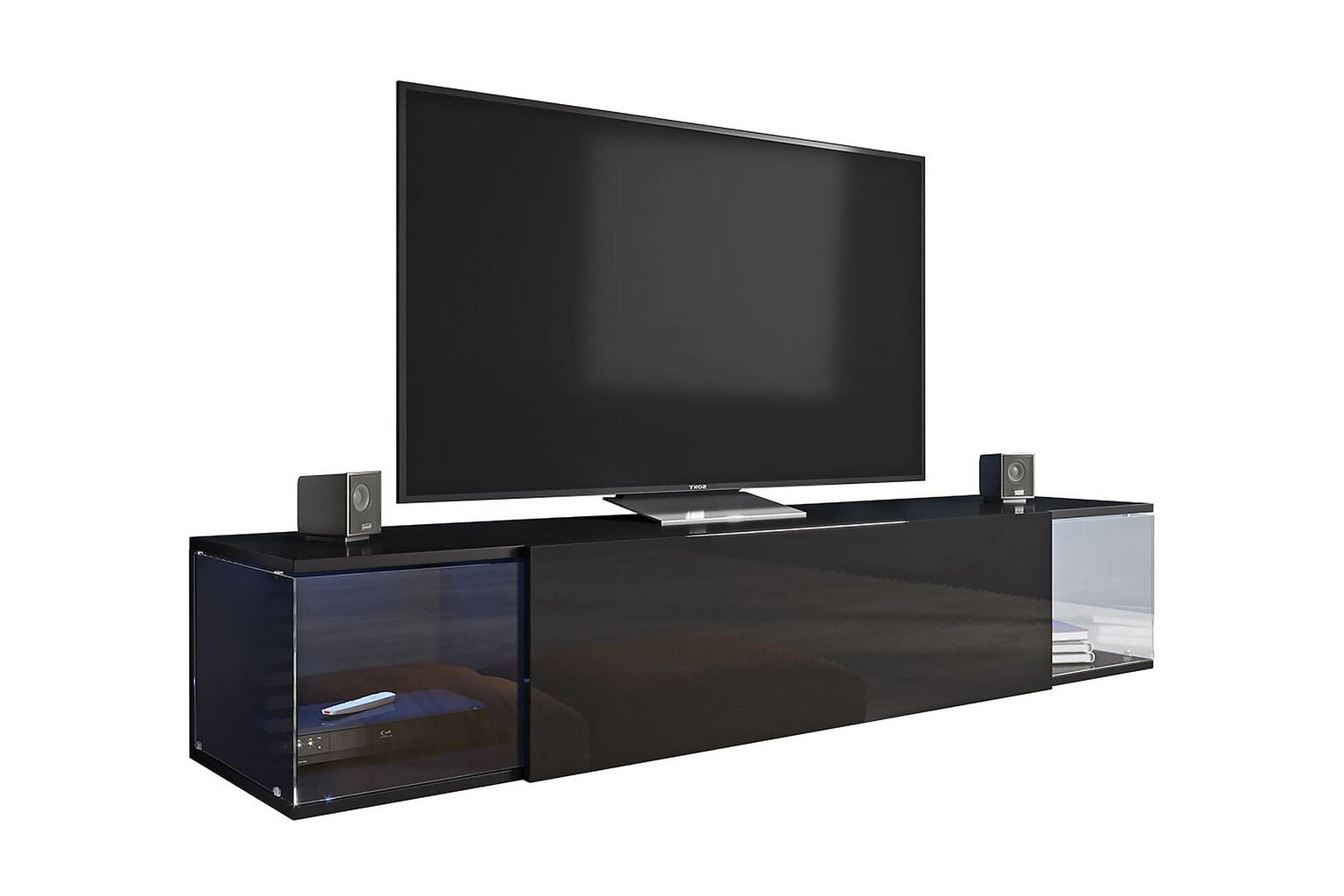 TV spintelė Cama Meble Vigo Sky, juoda цена и информация | TV staliukai | pigu.lt