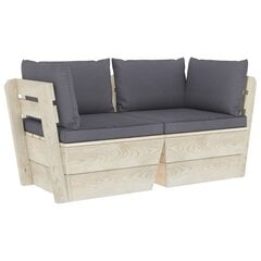 Dvivietė sodo sofa iš palečių su pagalvėlėmis kaina ir informacija | Lauko kėdės, foteliai, pufai | pigu.lt