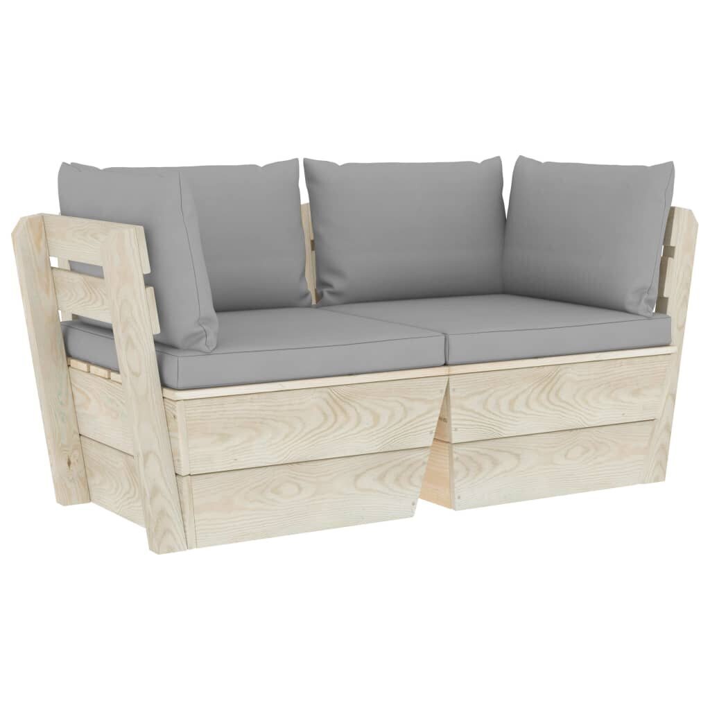 Dvivietė sodo sofa iš palečių su pagalvėlėmis kaina ir informacija | Lauko kėdės, foteliai, pufai | pigu.lt