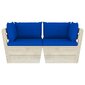 Dvivietė sodo sofa iš palečių su pagalvėlėmis, smėlio spalvos kaina ir informacija | Lauko kėdės, foteliai, pufai | pigu.lt