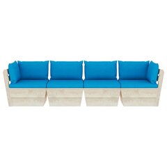 Keturvietė sodo sofa iš palečių su pagalvėlėmis цена и информация | Садовые стулья, кресла, пуфы | pigu.lt