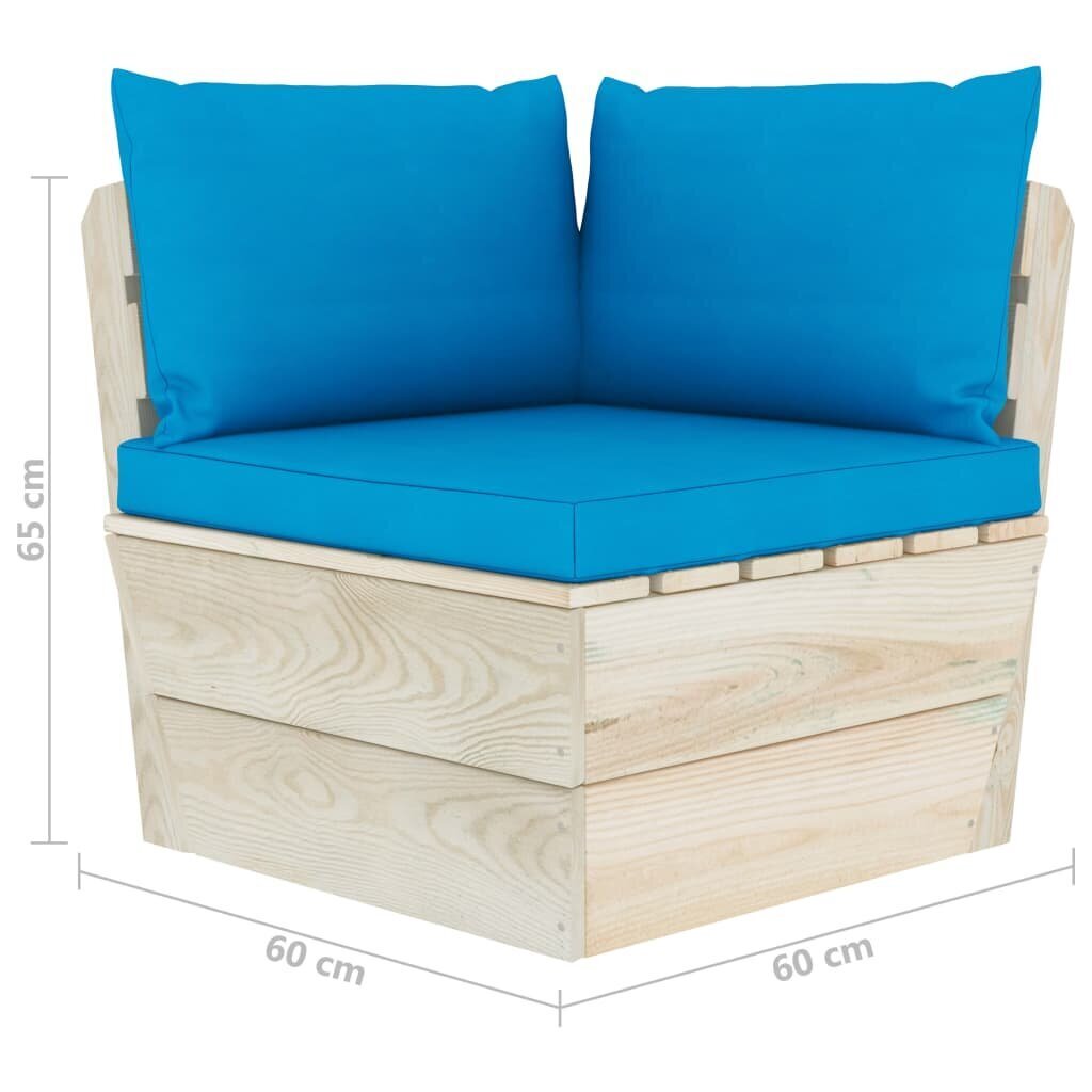 Keturvietė sodo sofa iš palečių su pagalvėlėmis kaina ir informacija | Lauko kėdės, foteliai, pufai | pigu.lt