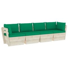 Keturvietė sodo sofa iš palečių su pagalvėlėmis цена и информация | Садовые стулья, кресла, пуфы | pigu.lt