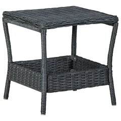Sodo staliukas, 45x45x46,5 cm, tamsiai pilkas kaina ir informacija | Lauko stalai, staliukai | pigu.lt