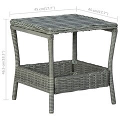 Sodo staliukas, 45x45x46,5 cm, šviesiai pilkas kaina ir informacija | Lauko stalai, staliukai | pigu.lt