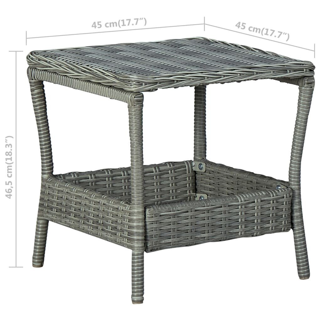 Sodo staliukas, 45x45x46,5 cm, šviesiai pilkas цена и информация | Lauko stalai, staliukai | pigu.lt