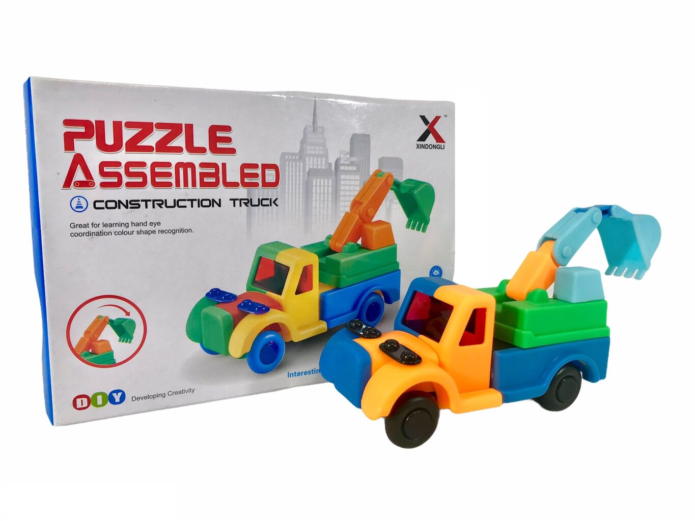 Spalvinga mašinėlė Puzzle Assembled Excavator kaina ir informacija | Žaislai berniukams | pigu.lt