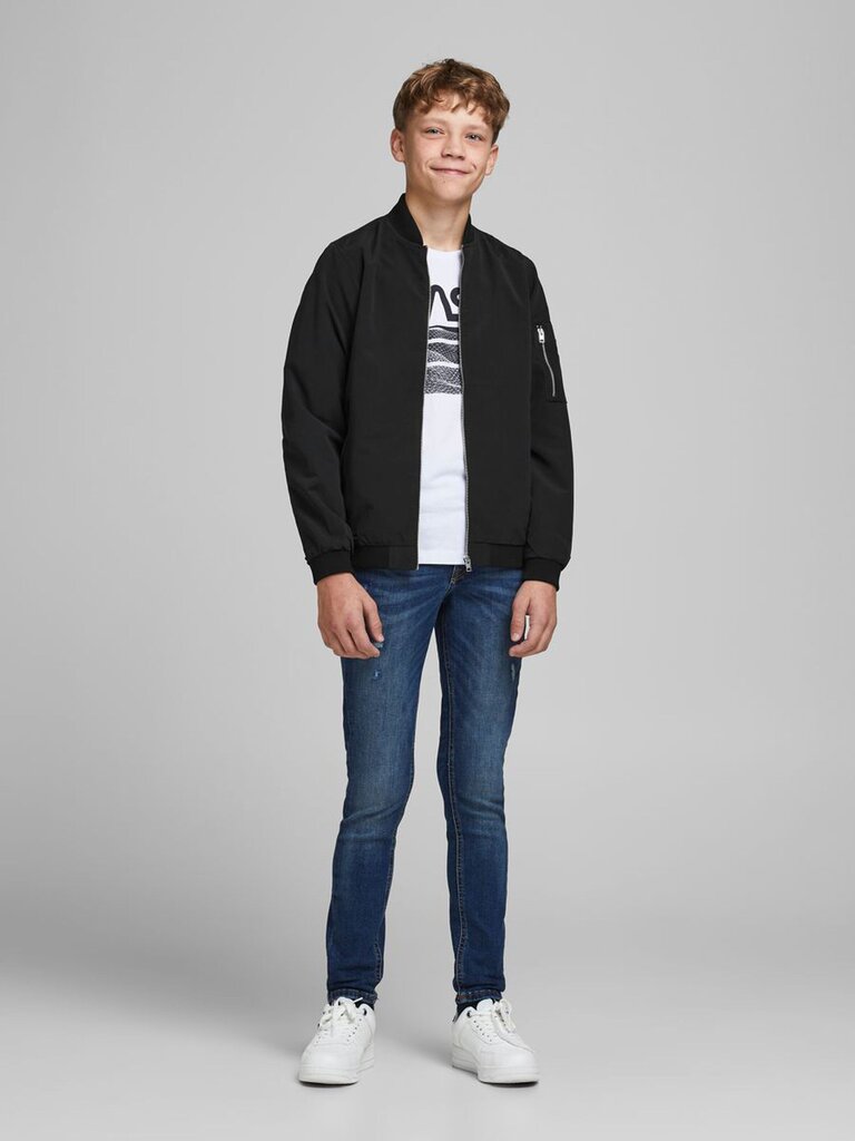 Jack&Jones Junior Bomber stiliaus striukė berniukams 12182385*01, juoda kaina ir informacija | Striukės berniukams | pigu.lt