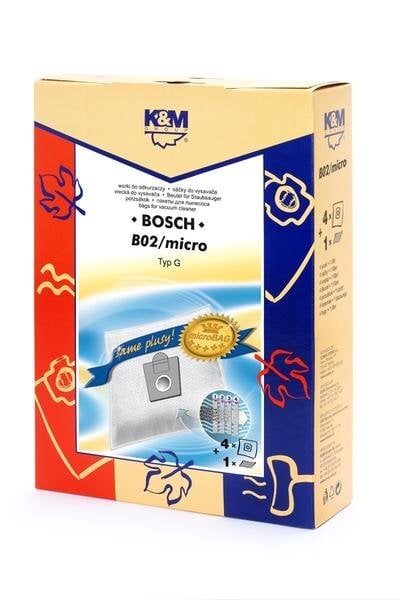 Dulkių maišeliai K&M Bosch B02 Typ G Microbag kaina ir informacija | Dulkių siurblių priedai | pigu.lt
