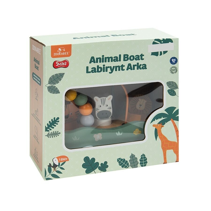 Smiki medinis labirintas-dėlionė Gyvūnų valtis, Zookabee kaina ir informacija | Žaislai kūdikiams | pigu.lt
