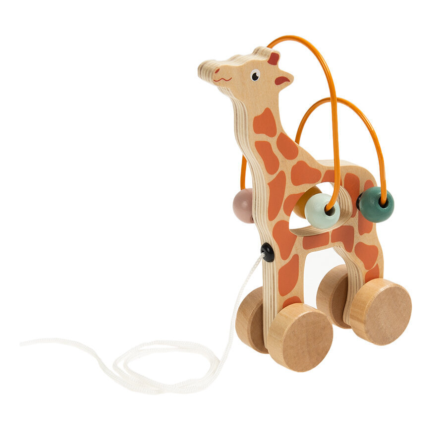 Traukiamas medinis žaislas Žirafa Smiki, Zookabee kaina ir informacija | Žaislai kūdikiams | pigu.lt