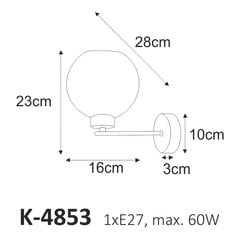 Sieninis šviestuvas V-4853 kaina ir informacija | Sieniniai šviestuvai | pigu.lt