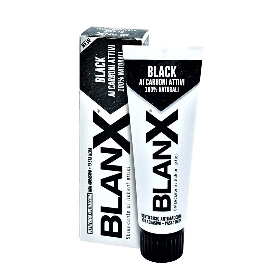 Balinanti dantų pasta Blanx Men Black Carbone, 75 ml цена и информация | Dantų šepetėliai, pastos | pigu.lt