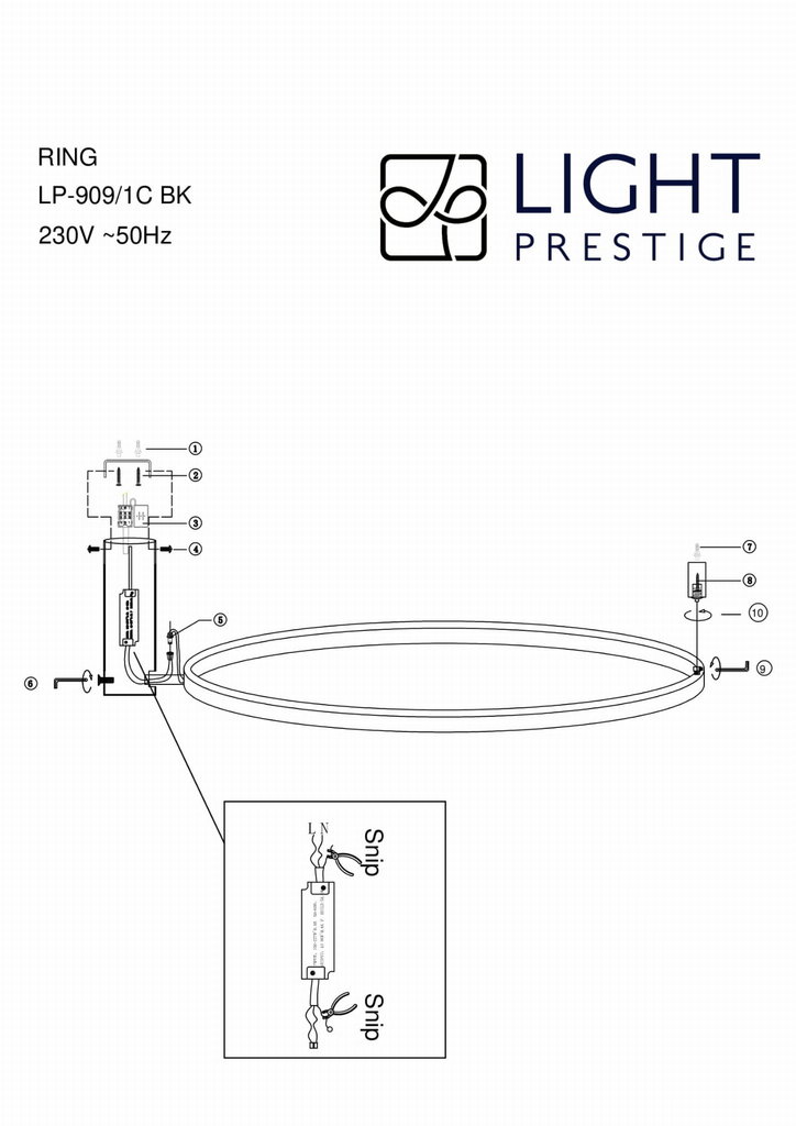 Light Prestige lubinis LED šviestuvas Ring L kaina ir informacija | Lubiniai šviestuvai | pigu.lt