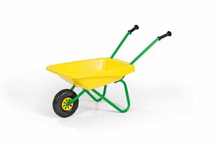 Metalinis vežimėlis su plastikiniu lopšiu Rolly Toys rollySchubkarre, geltonas kaina ir informacija | Žaislai berniukams | pigu.lt
