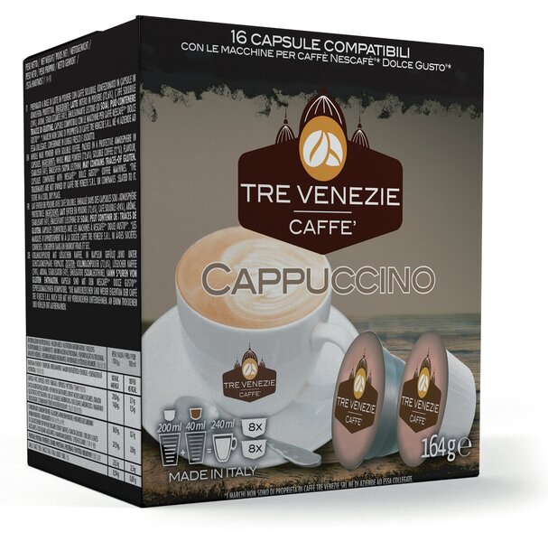 Caffè Tre Venezie Cappuccino, Dolce gusto®* aparatų kavos kapsulės, 16 vnt.  kaina | pigu.lt