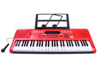 Детский синтезатор с микрофоном, 61 клавиша, красный цена и информация | Развивающие игрушки | pigu.lt