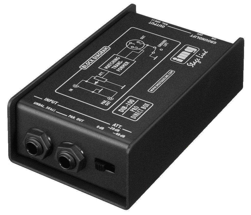 Audio filtras - DI BOX Stageline DIB-100 (mono) kaina ir informacija | Priedai muzikos instrumentams | pigu.lt
