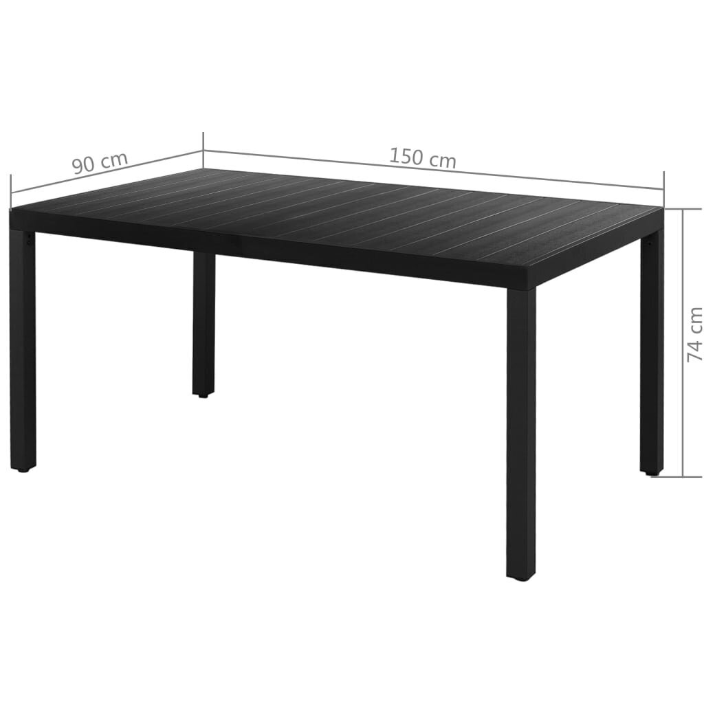 Lauko baldų komplektas vidaXL, juodas kaina ir informacija | Lauko baldų komplektai | pigu.lt