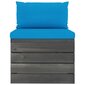Sodo komplektas iš palečių su pagalvėlėmis, 2 dalių, mėlynas цена и информация | Lauko baldų komplektai | pigu.lt