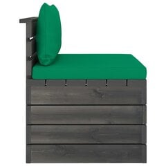 Sodo komplektas iš palečių su pagalvėlėmis, 2 dalių, žalias kaina ir informacija | Lauko baldų komplektai | pigu.lt
