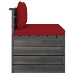 Sodo komplektas iš palečių su pagalvėlėmis, 2 dalių, raudonas kaina ir informacija | Lauko baldų komplektai | pigu.lt