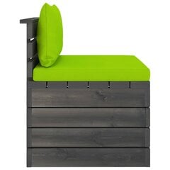 Sodo komplektas iš palečių su pagalvėlėmis, 2 dalių, žalias kaina ir informacija | Lauko baldų komplektai | pigu.lt