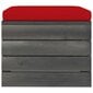 Sodo komplektas iš palečių su pagalvėlėmis, 8 dalių, raudonas kaina ir informacija | Lauko baldų komplektai | pigu.lt