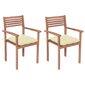 Sodo kėdės su pagalvėlėmis, 2 vnt, smėlio kaina ir informacija | Lauko kėdės, foteliai, pufai | pigu.lt