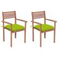 Sodo kėdės su pagalvėlėmis, 2 vnt, žalios kaina ir informacija | Lauko kėdės, foteliai, pufai | pigu.lt