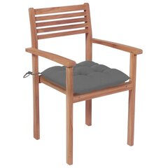 Sodo kėdės su pagalvėlėmis, 4 vnt, pilkos kaina ir informacija | Lauko kėdės, foteliai, pufai | pigu.lt