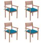 Sodo kėdės su pagalvėlėmis, 4 vnt, mėlynos kaina ir informacija | Lauko kėdės, foteliai, pufai | pigu.lt