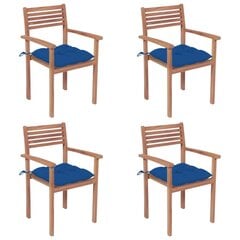 Sodo kėdės su pagalvėlėmis, 4 vnt, mėlynos цена и информация | Садовые стулья, кресла, пуфы | pigu.lt