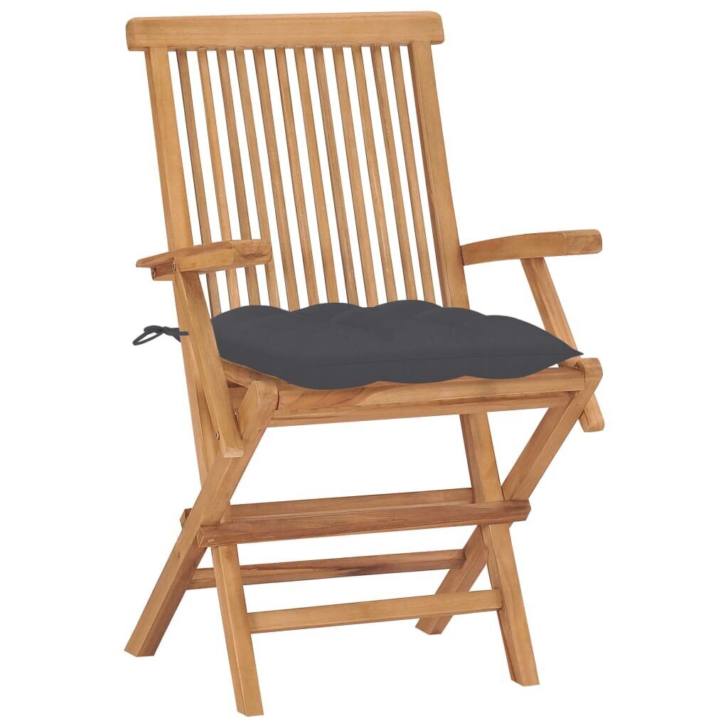 Sodo kėdės su antracito pagalvėlėmis, 2 vnt, rudos kaina ir informacija | Lauko kėdės, foteliai, pufai | pigu.lt