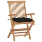 Sodo kėdės su juodomis pagalvėlėmis, 2 vnt, rudos kaina ir informacija | Lauko kėdės, foteliai, pufai | pigu.lt