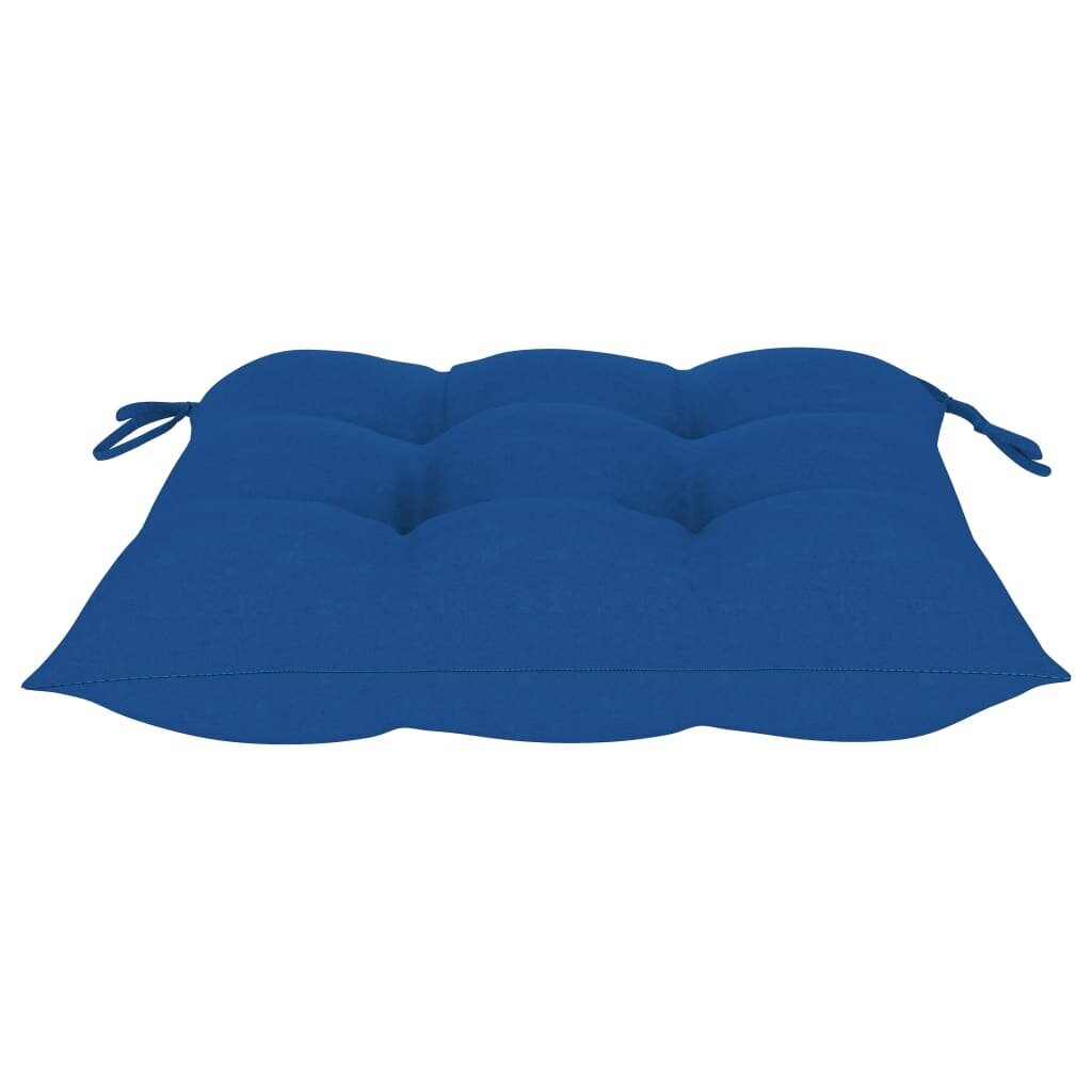 Sodo kėdės su mėlynomis pagalvėmis, 3vnt. kaina ir informacija | Lauko kėdės, foteliai, pufai | pigu.lt