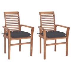 Lauko valgomojo kėdės su pagalvėlėmis, 2 vnt., rudos kaina ir informacija | Lauko kėdės, foteliai, pufai | pigu.lt