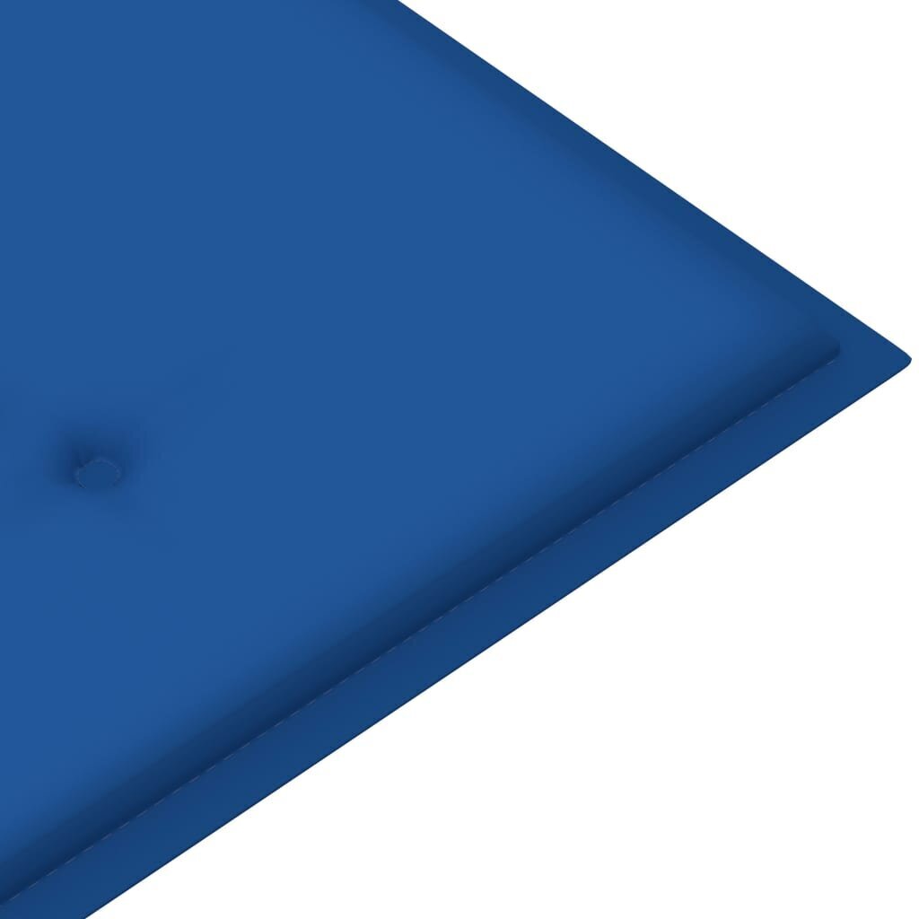 Sodo suoliukas su karališka mėlyna pagalvėle, 112 cm, rudas kaina ir informacija | Lauko suolai | pigu.lt
