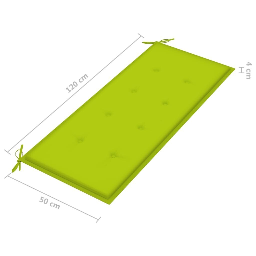 Sulankstomas sodo suoliukas su pagalvėle, 118 cm, rudas kaina ir informacija | Lauko suolai | pigu.lt