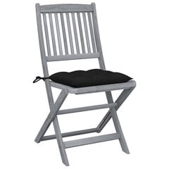 Sulankstomos lauko kėdės su pagalvėmis, 2 vnt., pilkos kaina ir informacija | Lauko kėdės, foteliai, pufai | pigu.lt